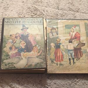 The Ella Dolbear Lee Mother Goose Book & 10" Antique Print Mother Goose